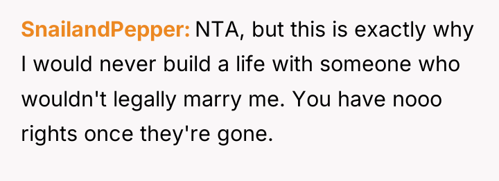 SnailandPepper NTA, but this is exactly why I would never...