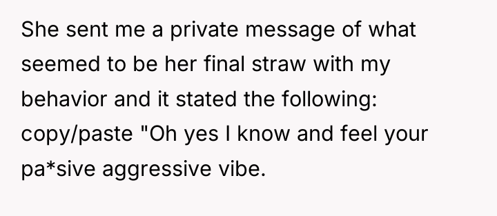 She sent me a private message of what seemed to...