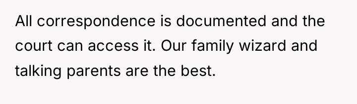 All correspondence is documented and the court can access it....