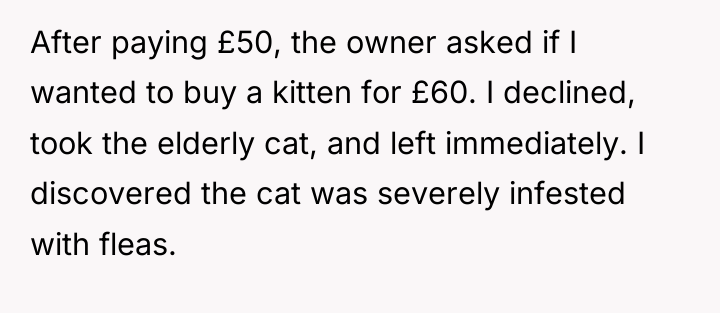 After paying £50, the owner asked if I wanted to...