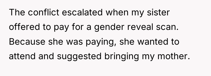 The conflict escalated when my sister offered to pay for...