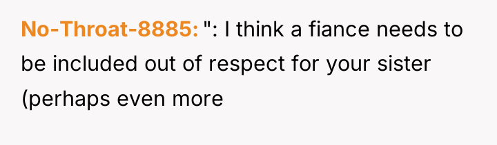 No-Throat-8885 ": I think a fiance needs to be included...