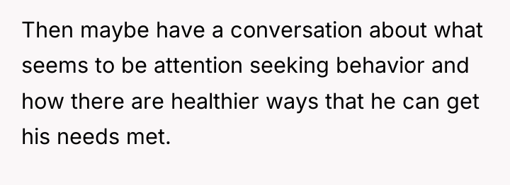 Then maybe have a conversation about what seems to be...