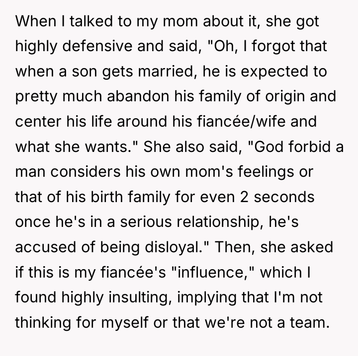 When I talked to my mom about it, she got...