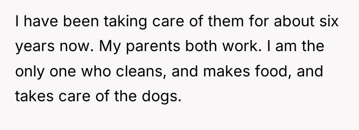 I have been taking care of them for about six...