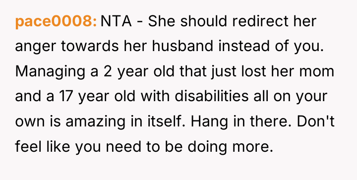 pace0008 NTA - She should redirect her anger towards her...