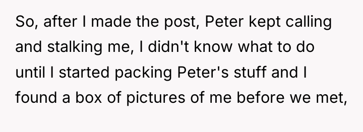 So, after I made the post, Peter kept calling and...