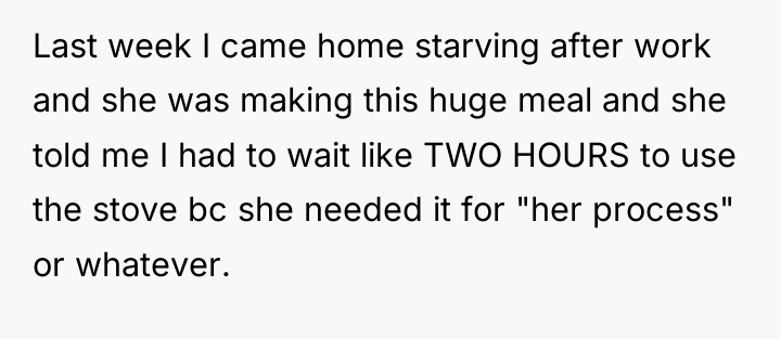 Last week I came home starving after work and she...