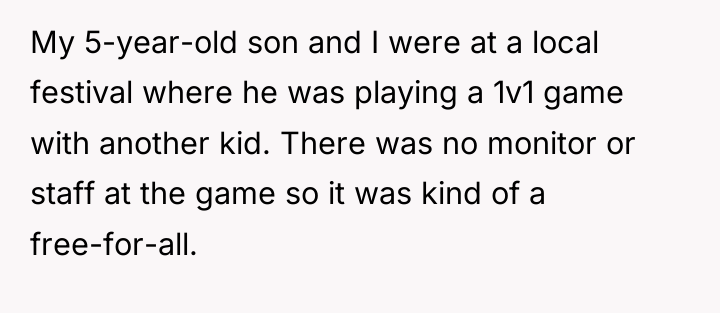 My 5-year-old son and I were at a local festival...