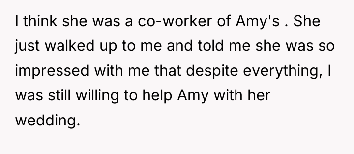 I think she was a co-worker of Amy's . She...