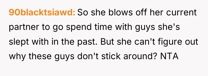 90blacktsiawd So she blows off her current partner to go...