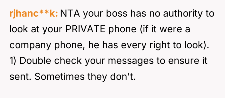 rjhanc**k NTA your boss has no authority to look at...
