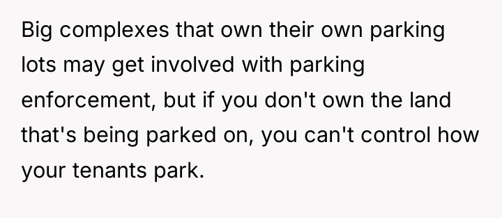 Big complexes that own their own parking lots may get...