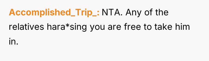 Accomplished_Trip_ NTA. Any of the relatives hara*sing you are free...