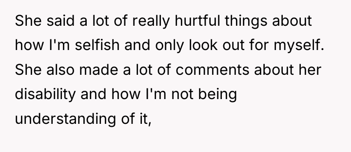 She said a lot of really hurtful things about how...