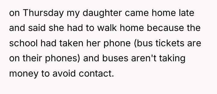 on Thursday my daughter came home late and said she...