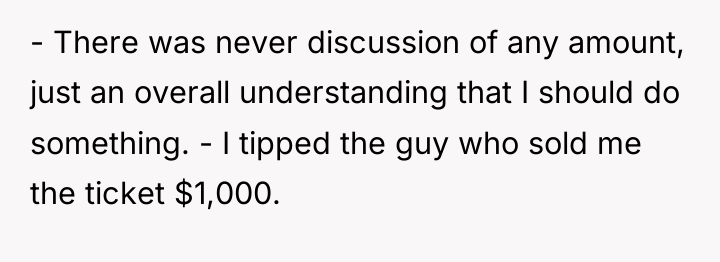 - There was never discussion of any amount, just an...
