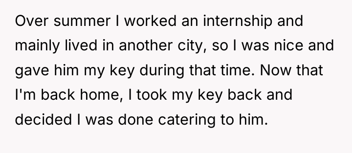 Over summer I worked an internship and mainly lived in...