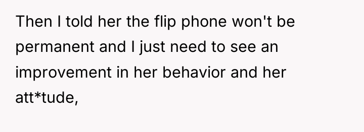 Then I told her the flip phone won't be permanent...