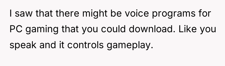 I saw that there might be voice programs for PC...