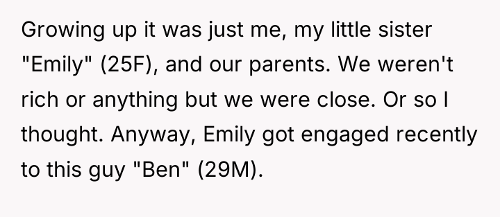 Growing up it was just me, my little sister "Emily"...