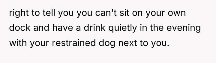 right to tell you you can't sit on your own...