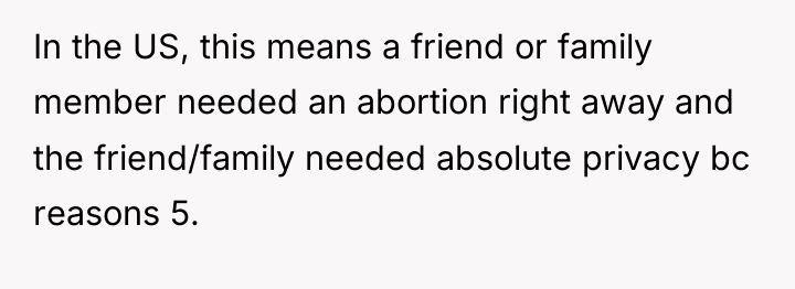 In the US, this means a friend or family member...