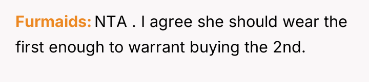 Furmaids NTA . I agree she should wear the first...