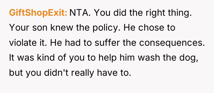 GiftShopExit NTA. You did the right thing. Your son knew...