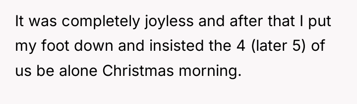 It was completely joyless and after that I put my...