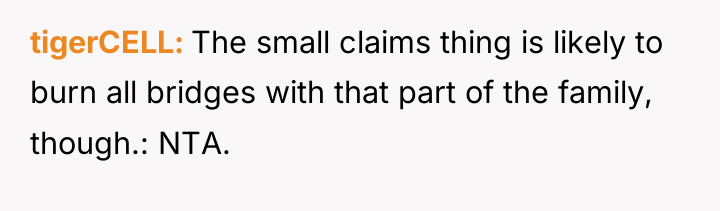 tigerCELL The small claims thing is likely to burn all...