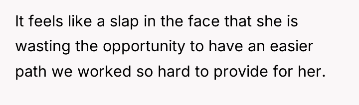It feels like a slap in the face that she...