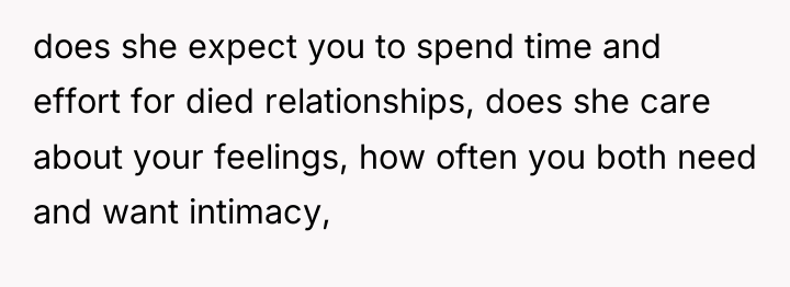 does she expect you to spend time and effort for...