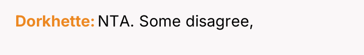 Dorkhette NTA. Some disagree,
