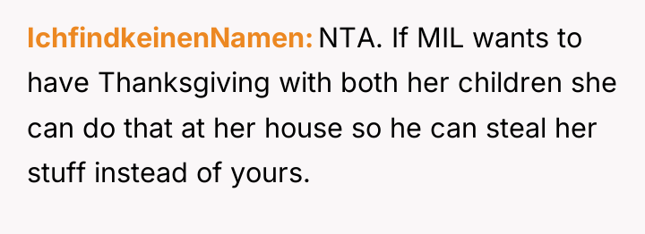 IchfindkeinenNamen NTA. If MIL wants to have Thanksgiving with both...