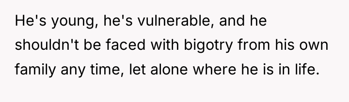He's young, he's vulnerable, and he shouldn't be faced with...
