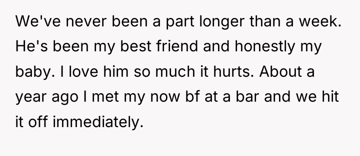 We've never been a part longer than a week. He's...