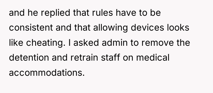 and he replied that rules have to be consistent and...
