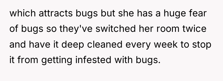 which attracts bugs but she has a huge fear of...