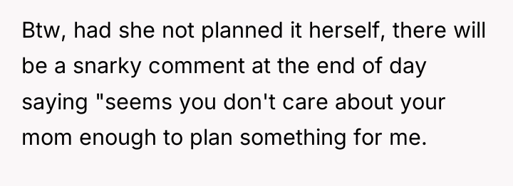 Btw, had she not planned it herself, there will be...