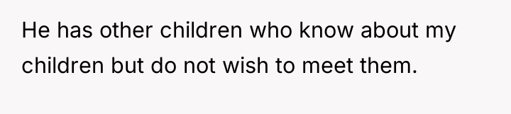 He has other children who know about my children but...