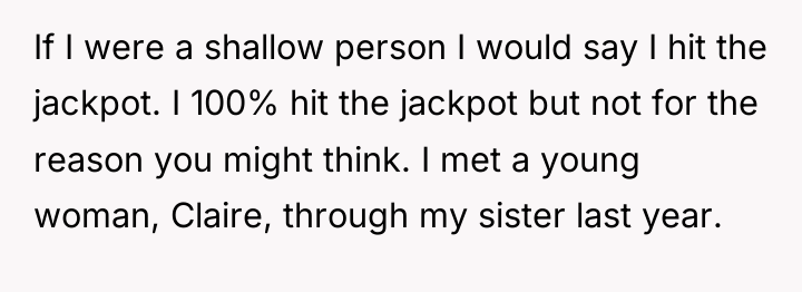 If I were a shallow person I would say I...