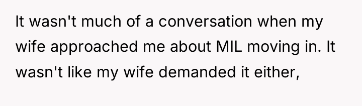 It wasn't much of a conversation when my wife approached...
