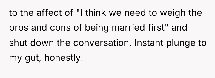 to the affect of "I think we need to weigh...