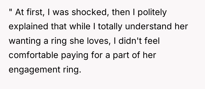 " At first, I was shocked, then I politely explained...