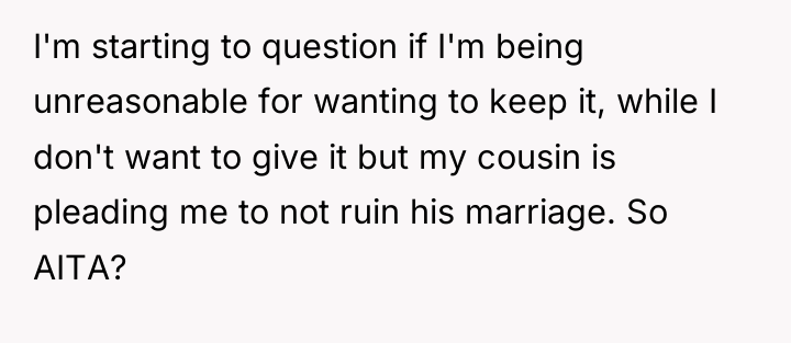 I'm starting to question if I'm being unreasonable for wanting...