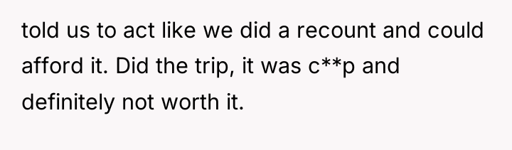 told us to act like we did a recount and...