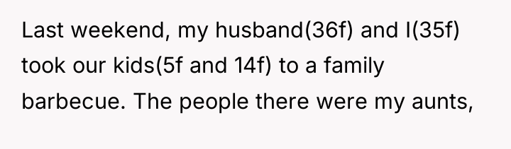 Last weekend, my husband(36f) and I(35f) took our kids(5f and...