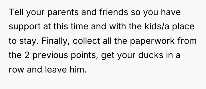 Tell your parents and friends so you have support at...