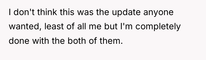 I don't think this was the update anyone wanted, least...